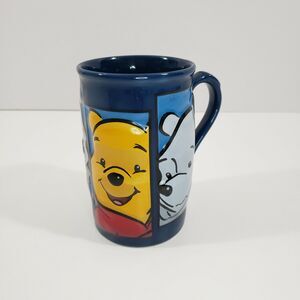 Disney Store Winnie The Pooh Large 3D Coffee Tea Blue Mug Cup Embossed